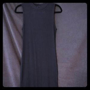 Black ribbed fabric dress